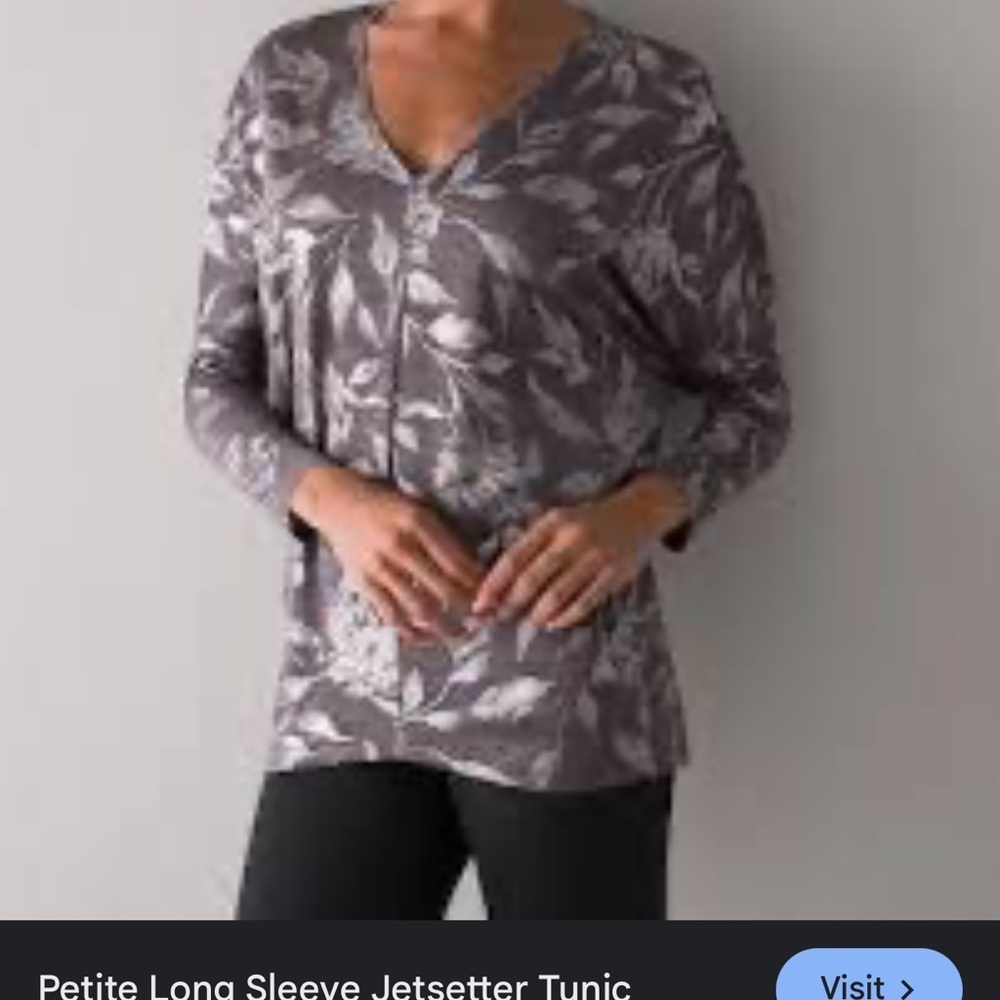 WHBM Long Sleeve Jetsetter Dolman Sleeve Tunic Silver Gray size XS - Picture 9 of 14